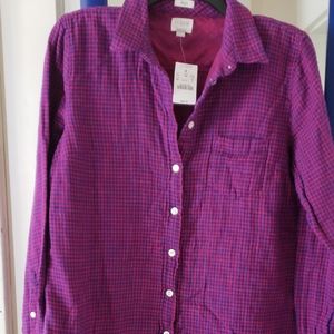 JCrew New with Tags Checked Boy Fit Shirt.